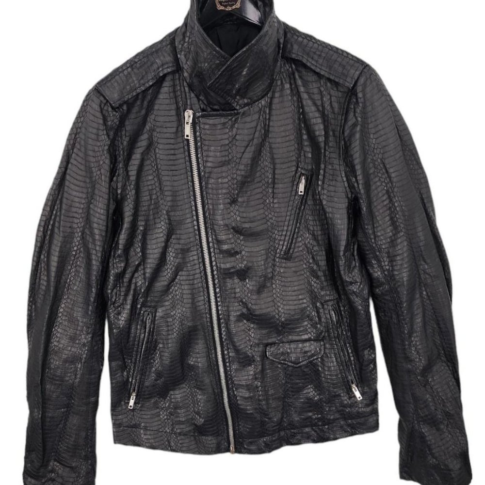 Rick Owens 2012 Water Python Snake Leather Biker … - image 1